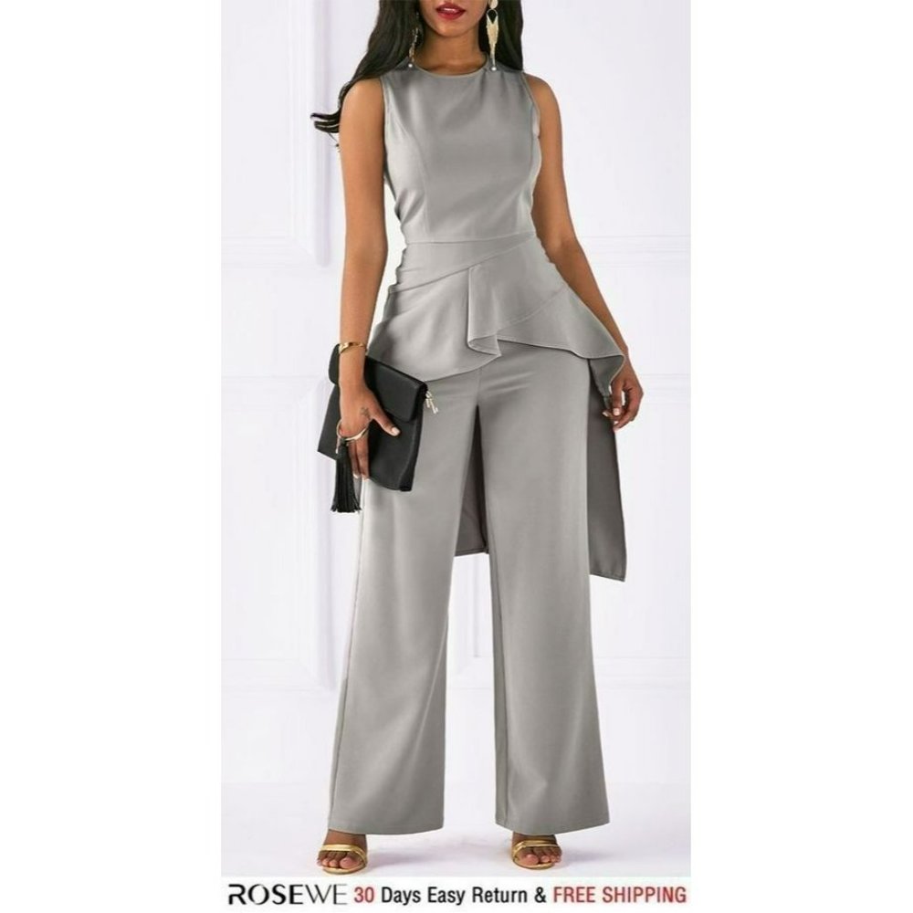 2pc wedding guest set dress pants and top size Large (top for B or C cup).